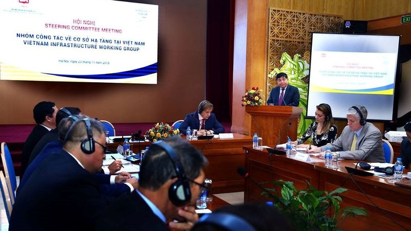 Minister of Planning and Investment Nguyen Chi Dung speaking at the meeting. (Photo: Bao Dau thau)