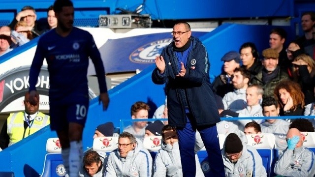 Chelsea manager Maurizio Sarri reacts during their Premier League clash with Fulham at Stamford Bridge, in London, Britain, on December 2, 2018. (Photo: Reuters)