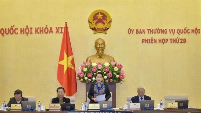 NA Chairwoman Nguyen Thi Kim Ngan addresses the opening of the NA Standing Committee's 29th session (Photo: quochoi.vn)