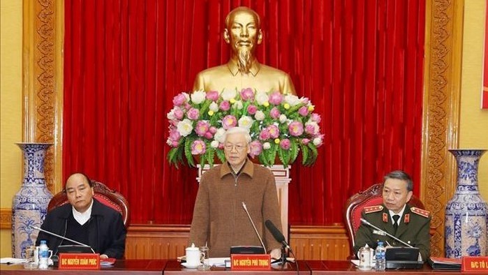 General Secretary of the CPV Central Committee and President Nguyen Phu Trong speaking at the conference (Photo: VNA)