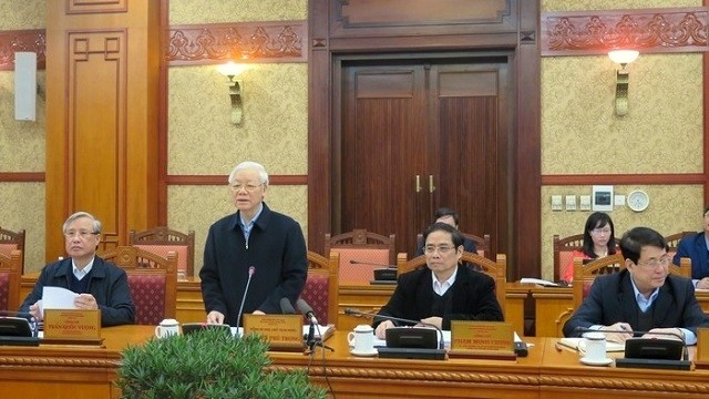 Party General Secretary and President Nguyen Phu Trong speaks at the meeting. (Photo: CPV)