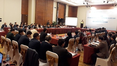 Delegates at the event discuss the outcomes of UNCAC implementation in Vietnam. (Photo: www.thanhtra.gov.vn)