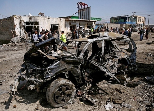A damaged vehicle is seen after a blast in Kabul, Afghanistan March 17, 2018. (Photo: Reuters)