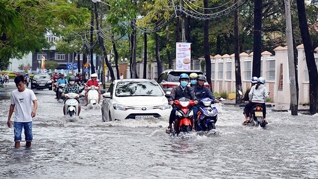 Flooding caused by heavy rains in Ca Mau city, the capital of the southernmost province of Ca Mau. (Photo: NDO)