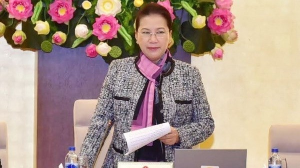NA Chairwoman Nguyen Thi Kim Ngan speaks at the meeting. (Photo: VNA)
