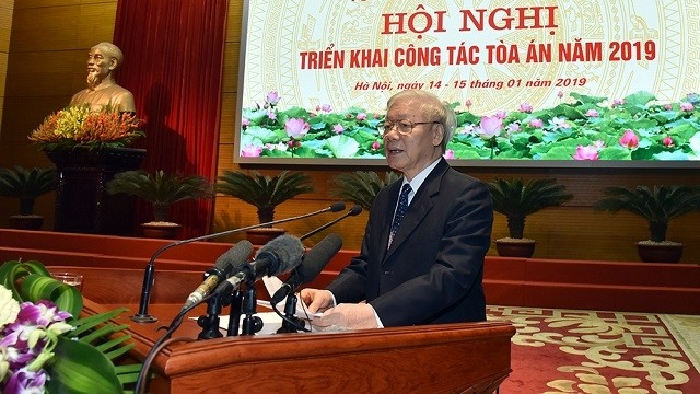 General Secretary and President Nguyen Phu Trong speaks at the event. (Photo: NDO/Duy Linh)