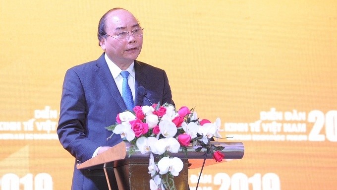 PM Nguyen Xuan Phuc speaks at the 2019 VEF's plenary and high-level policy dialogue. (Photo: NDO/Tran Hai)
