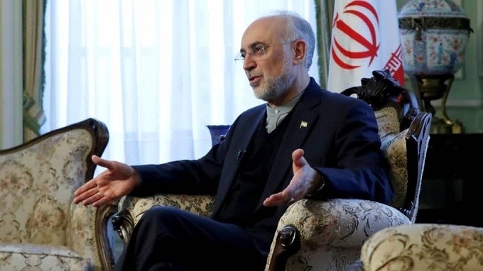 Iran’s nuclear chief, Ali Akbar Salehi, gestures as he speaks to Reuters during an interview in Brussels, Belgium in November 2018. (Reuters)