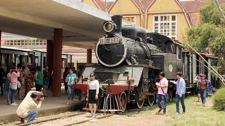 An old locomotive at Da Lat Station