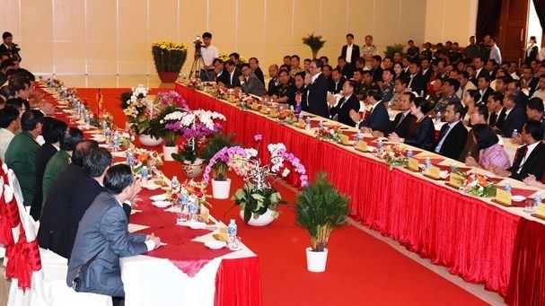 The meeting between officials of Cambodian provinces and Tay Ninh province on January 29 (Photo: VNA)