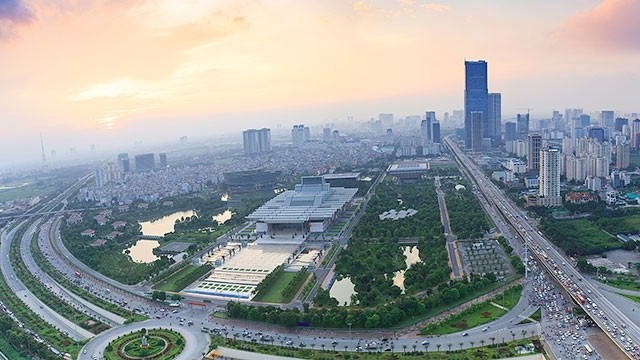 An overview of the National Convention Centre area in Hanoi.