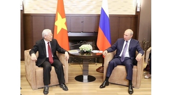 Party General Secretary Nguyen Phu Trong held talk with Russian President Vladimir Putin in August 2018. (Photo: VNA)