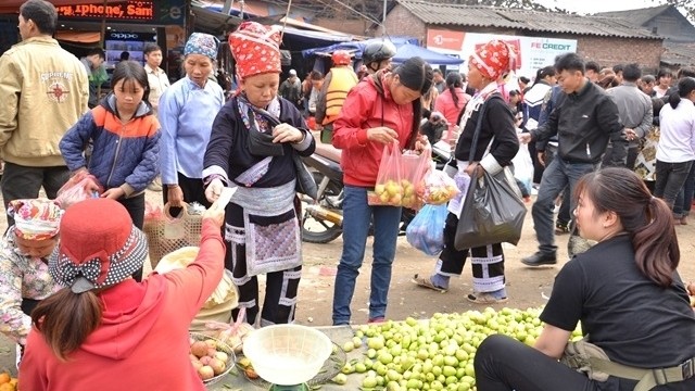 Locals busy shopping for Tet in highland markets in Lao Cai. (Photo: NDO/Quoc Hong)