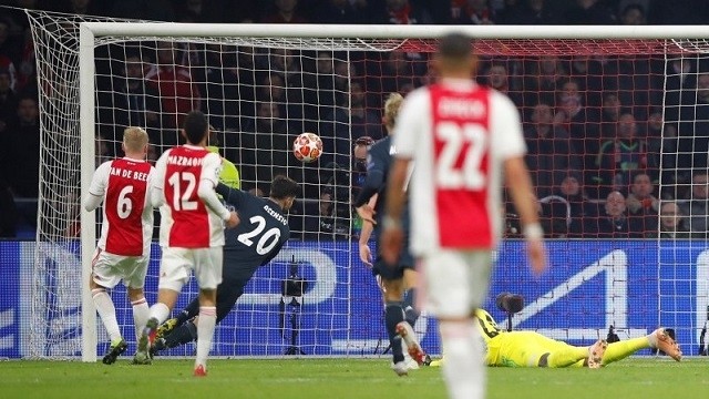 Real Madrid's Marco Asensio scores their second goal - Champions League Round of 16 First Leg - Ajax Amsterdam v Real Madrid - Johan Cruijff Arena, Amsterdam, Netherlands - February 13, 2019. (Photo: Reuters)