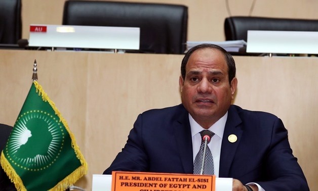 President of Egypt Abdel Fattah el-Sisi, the incoming chairperson of the African Union (AU), attends a news conference during a closing of the 32nd Ordinary Session of the AU annual summit in Addis Ababa, Ethiopia, February 11, 2019. (Reuters)