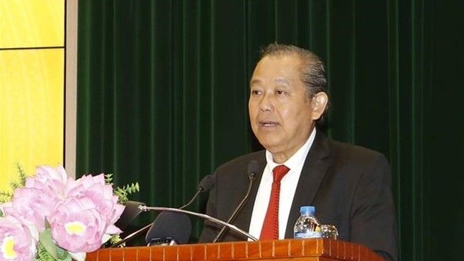 Deputy Prime Minister Truong Hoa Binh speaks at the meeting (Photo: VNA)