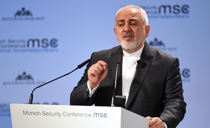 Iran’s Foreign Minister Mohammad Javad Zarif speaks during the annual Munich Security Conference in Munich, Germany February 17, 2019. (Reuters)