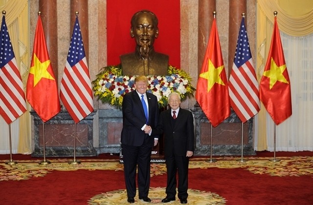 General Secretary and President Nguyen Phu Trong and US President Donald Trump (Photo: Dang Khoa)