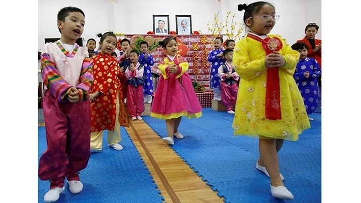 Children at the Vietnam-DPRK Friendship kindergarten (Photo: Reuters)