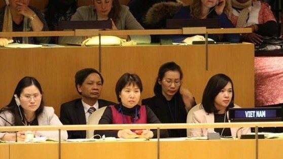 The Vietnamese delegation at the 63rd session of the UN Commission on the Status of Women. (Photo: VNA)