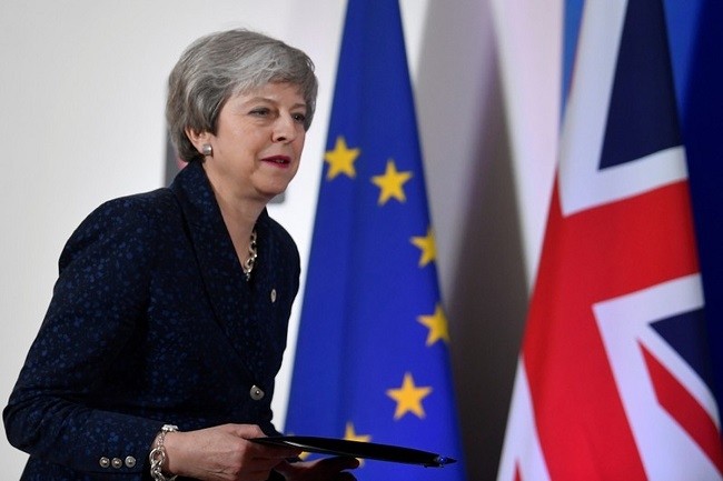 Britain's Prime Minister Theresa May arrives for a news briefing after meeting with EU leaders in Brussels, Belgium March 22, 2019. (Photo: Reuters)