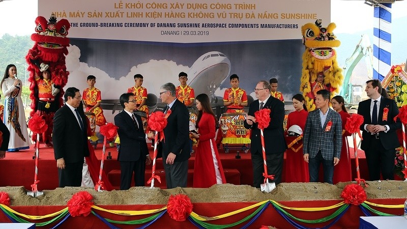 The ground-breaking ceremony for the aerospace components manufacturing facility (Photo: VGP)