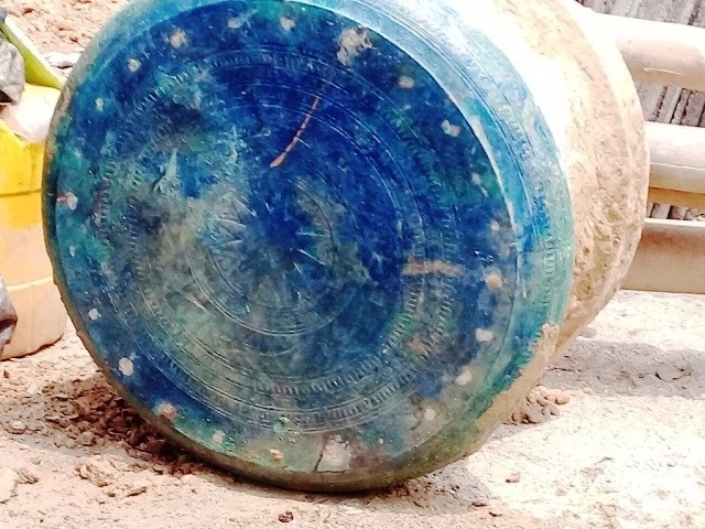 The ancient bronze drum found in Ta Thang village. (Photo: NDO)