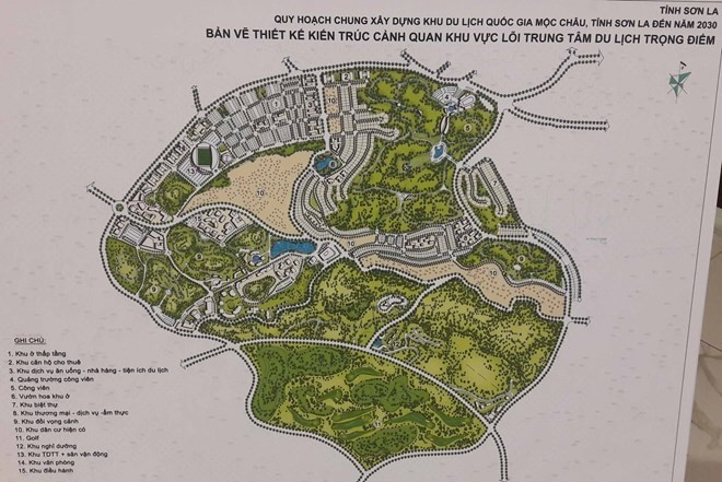 The map of the core area of the key tourism centre under the Moc Chau national tourist site planning (Photo: VNA)