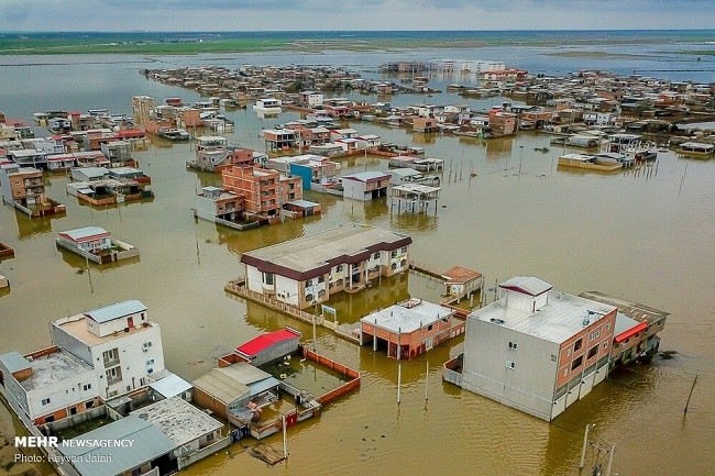 A flooded area in Golestan province in northern Iran. (Source: Mehr News Agency)