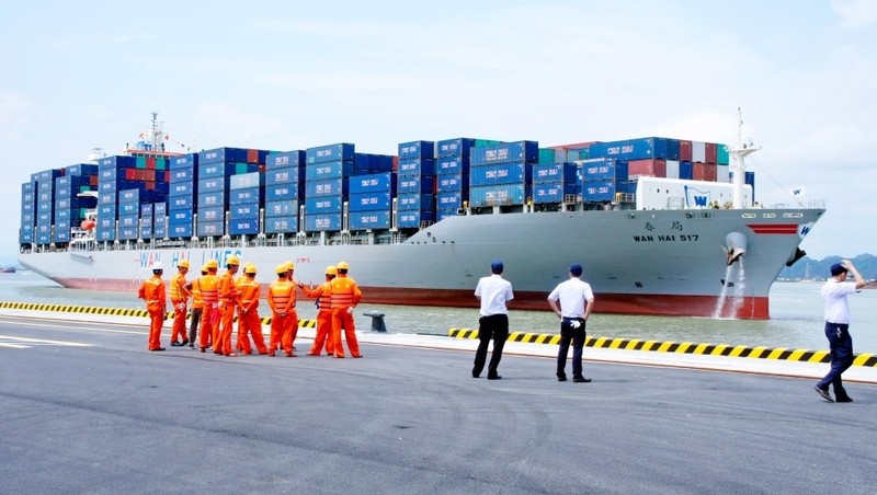 The volume of goods moving through Vietnamese ports reached over 128.4 million tonnes in the first three months of 2019. (Illustrative image)