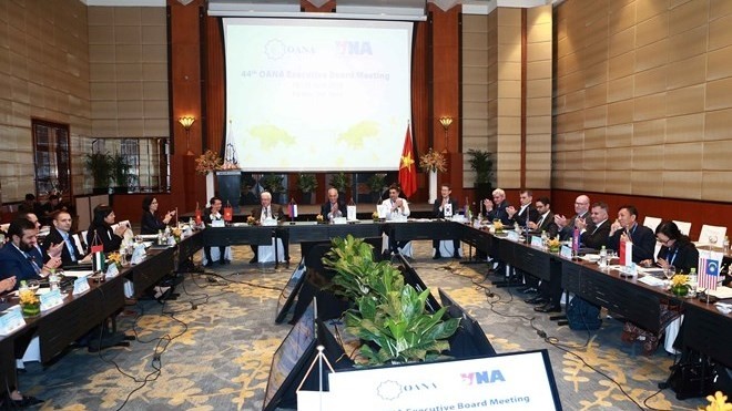 The closing session of the 44th Executive Board Meeting of the Organisation of Asia-Pacific News Agencies. (Photo: VNA)