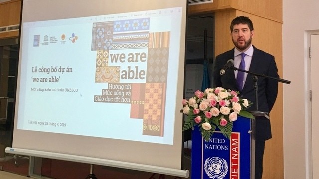 Chief Representative of UNESCO Office in Hanoi, Michael Croft, speaking at the launch of the project. (Photo: CPV)