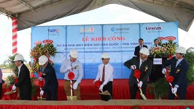 The construction of the Korea-Tra Vinh wind farm project begins on April 24 (Photo: VNA)