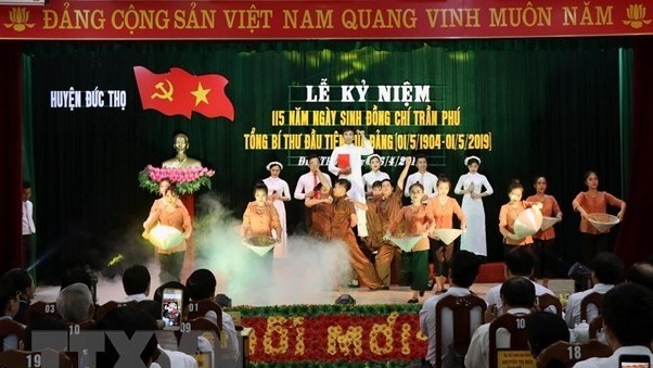 At the ceremony to celebrate the 115th birth anniversary of Tran Phu, the first General Secretary of the Communist Party of Vietnam. (Photo: VNA)