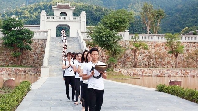 Tourists participate in a meditation study programme at Yen Tu in Quang Ninh province.