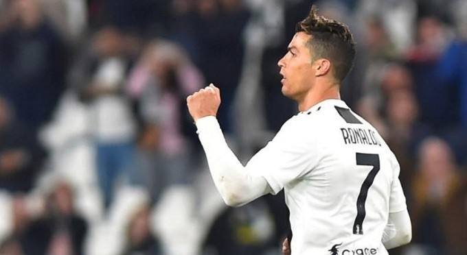 Serie A - Juventus v Torino - Allianz Stadium, Turin, Italy - May 3, 2019 Juventus' Cristiano Ronaldo celebrates scoring their first goal. (Reuters)
