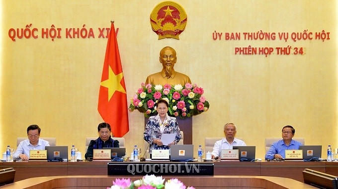 NA Chairwoman Nguyen Thi Kim Ngan speaks at the meeting. (Photo: quochoi.vn)