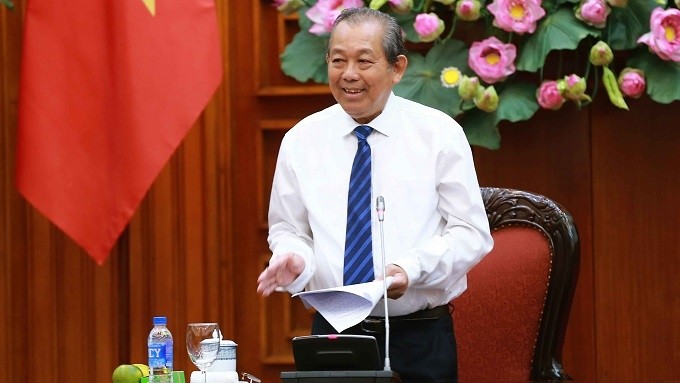 Permanent Deputy PM Truong Hoa Binh speaks at the meeting. (Photo: VGP)