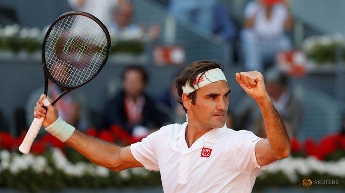Tennis - ATP 1000 - Madrid Open - The Caja Magica, Madrid, Spain - May 9, 2019 Switzerland's Roger Federer celebrates winning his third round match against France's Gael Monfils. (Reuters)