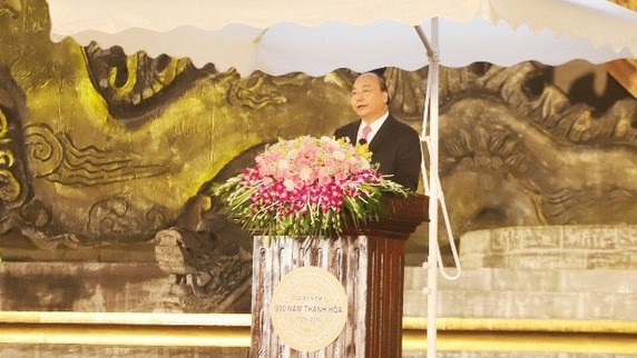 PM Nguyen Xuan Phuc speaking at the ceremony (Photo: tuoitre.vn)