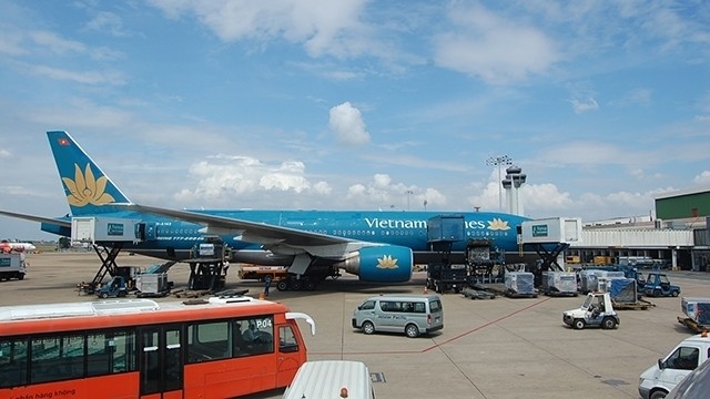 Goods handled at the Noi Bai International Airport in Hanoi