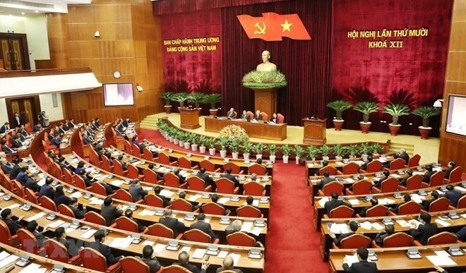 The 12th-tenure Party Central Committee opened its 10th meeting in Hanoi on May 16. (Photo: VNA)