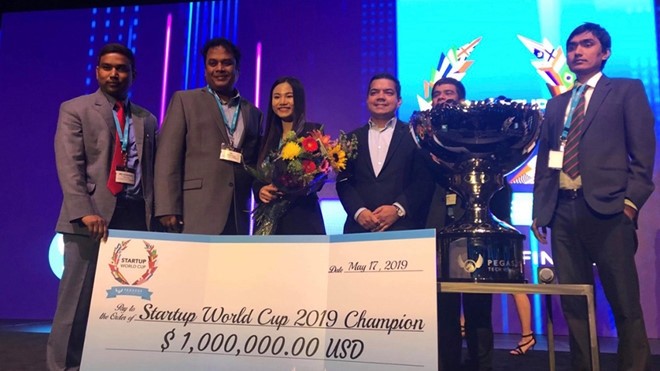 Abivin wins US$1 million worth of investment prize at the Startup World Cup 2019 Champion. (Photo: Techfest Vietnam)