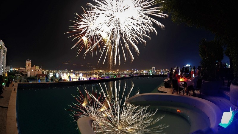 A fireworks performance at the festival. (Photo: kenh14.vn)