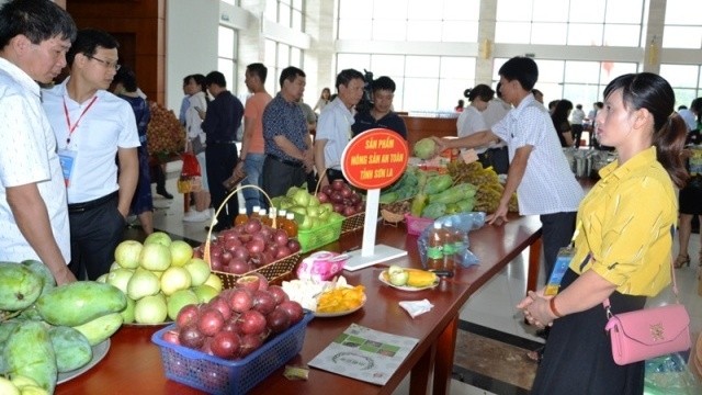 Booths introduce Vietnamese agricultural products to the Chinese market. (Photo: NDO/Quoc Hong)