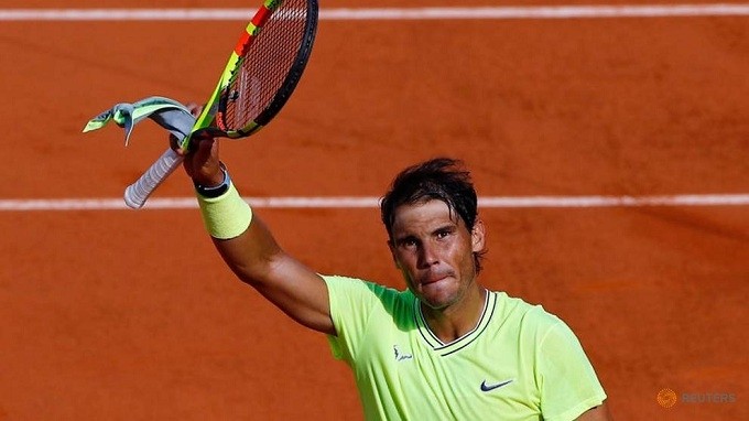 Spain's Rafael Nadal greets the crowd after winning his fourth round match against Argentina's Juan Ignacio Londero - Tennis - French Open - Roland Garros, Paris, France - June 2, 2019. (Reuters)