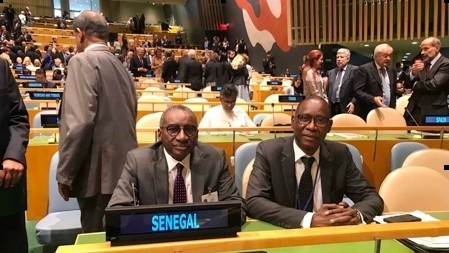 Ambassador Cheikh Niang, head of the Senegal delegation to the UN Cheikh Niang (R) (Photo: iGFM)