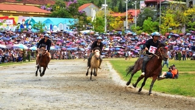 The Bac Ha horse race attracts thousands of spectators. (Photo: Quoc Hong)