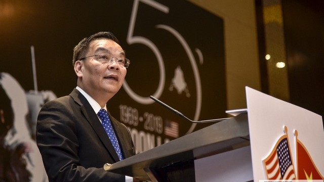Vietnamese Minister of Science and Technology Chu Ngoc Anh speaking at the event (Photo: baoquocte.vn)