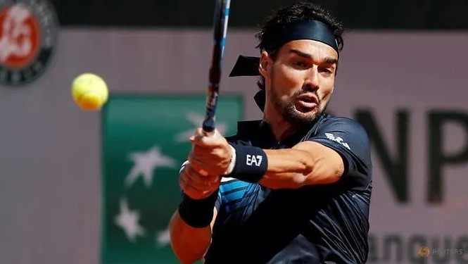 French Open - Roland Garros, Paris, France - June 1, 2019. Italy's Fabio Fognini in action during his third round match against Spain's Roberto Bautista Agut. (Reuters)